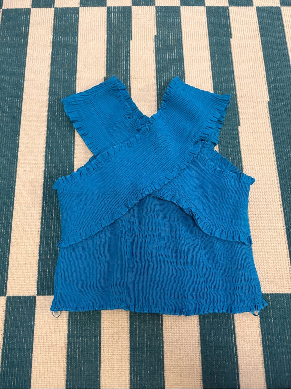 Urban Outfitters Bright Blue Crinkle Cross-Front Camisole